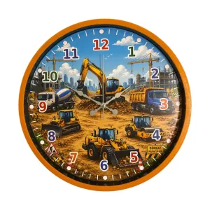 Çocuk Odası Turuncu Plastik Duvar Saati 36 cm · Model PP-36137O