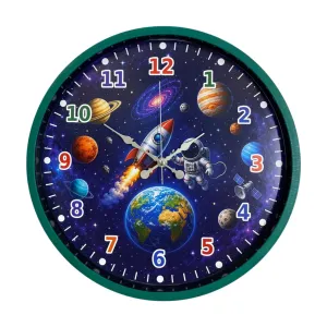 Çocuk Odası Yeşil Plastik Duvar Saati 36 cm · Model PP-36133L