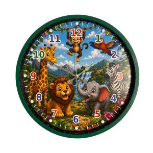 Çocuk Odası Yeşil Plastik Duvar Saati 36 cm · Model PP-36134L
