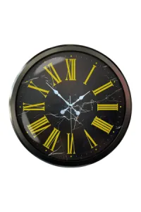 52 Cm Siyah Metal Duvar Saati