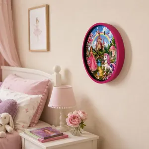 Çocuk Odası Pembe Plastik Duvar Saati 36 cm · Model PP-36135P