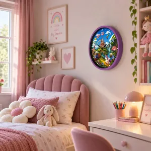 Çocuk Odası Mor Plastik Duvar Saati 36 cm · Model PP-36132Z
