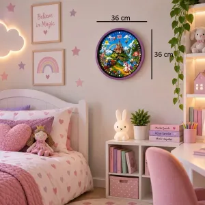 Çocuk Odası Mor Plastik Duvar Saati 36 cm · Model PP-36132Z