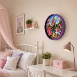 Çocuk Odası 3D Yapıştırmalı Mor Plastik Duvar Saati 36 cm · Model PP-36135Z