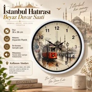 Beyaz Plastik Duvar Saati 36 cm · Model PP-36101W
