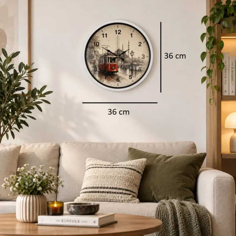 Beyaz Plastik Duvar Saati 36 cm · Model PP-36101W