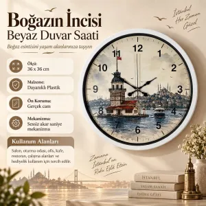 Beyaz Plastik Duvar Saati 36 cm · Model PP-36102W
