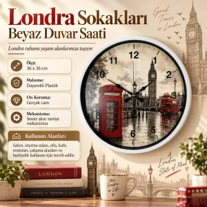 Beyaz Plastik Duvar Saati 36 cm · Model PP-36103W