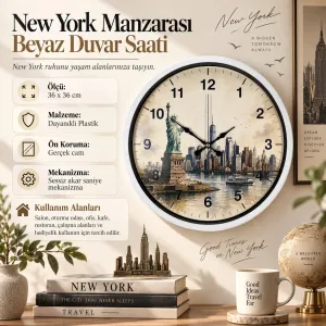 Beyaz Plastik Duvar Saati 36 cm · Model PP-36105W