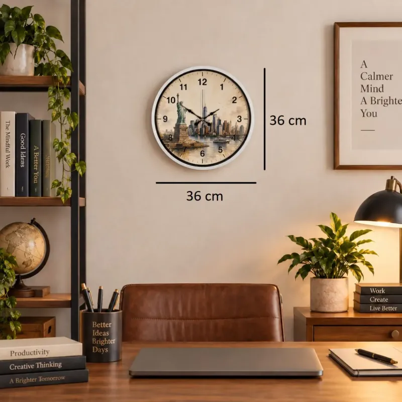 Beyaz Plastik Duvar Saati 36 cm · Model PP-36105W