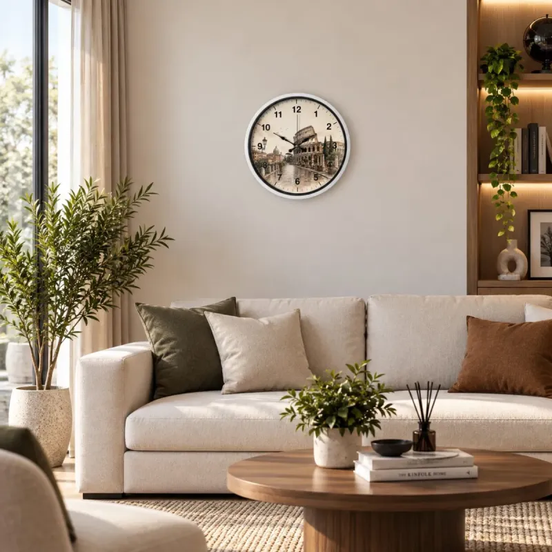Roma Rakamlı Beyaz Plastik Duvar Saati 36 cm · Model PP-36106W