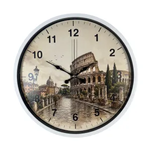 Roma Rakamlı Beyaz Plastik Duvar Saati 36 cm · Model PP-36106W