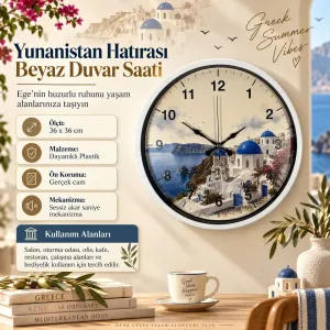 Beyaz Plastik Duvar Saati 36 cm · Model PP-36108W