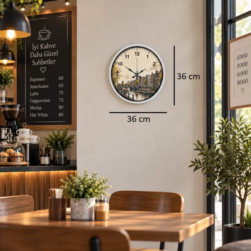 Beyaz Plastik Duvar Saati 36 cm · Model PP-36109W