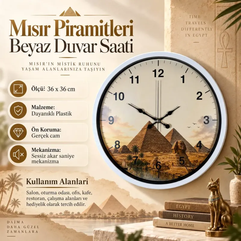 Beyaz Plastik Duvar Saati 36 cm · Model PP-36111W
