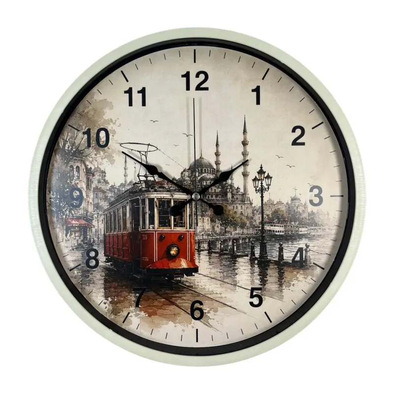 Krem Plastik Duvar Saati 36 cm · Model PP-36101X