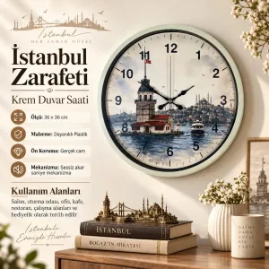 Krem Plastik Duvar Saati 36 cm · Model PP-36102X