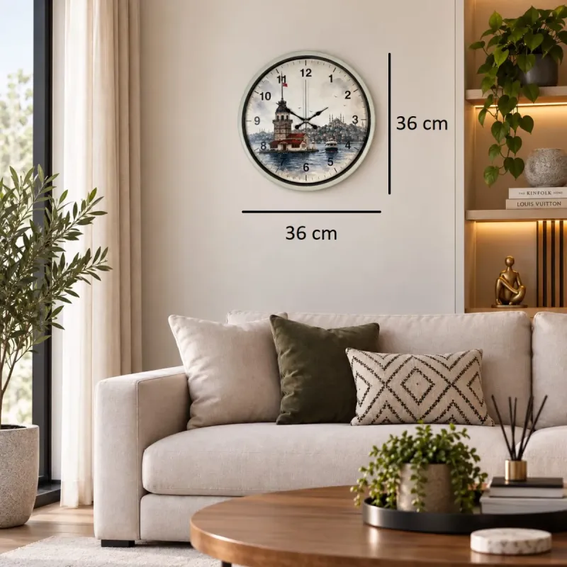 Krem Plastik Duvar Saati 36 cm · Model PP-36102X
