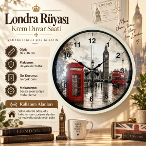 Krem Plastik Duvar Saati 36 cm · Model PP-36103X