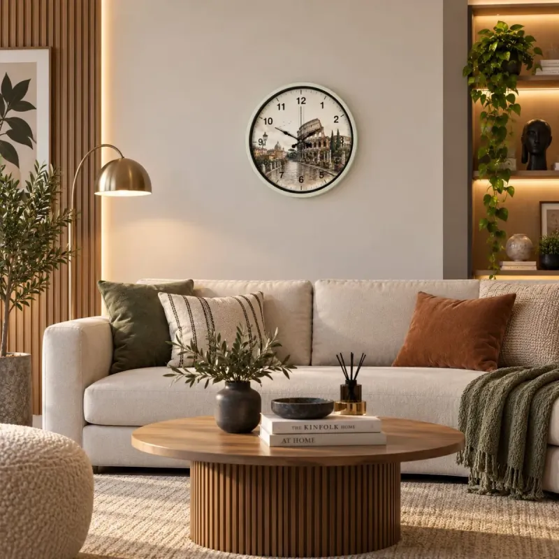 Roma Rakamlı Krem Plastik Duvar Saati 36 cm · Model PP-36106X