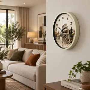 Roma Rakamlı Krem Plastik Duvar Saati 36 cm · Model PP-36106X
