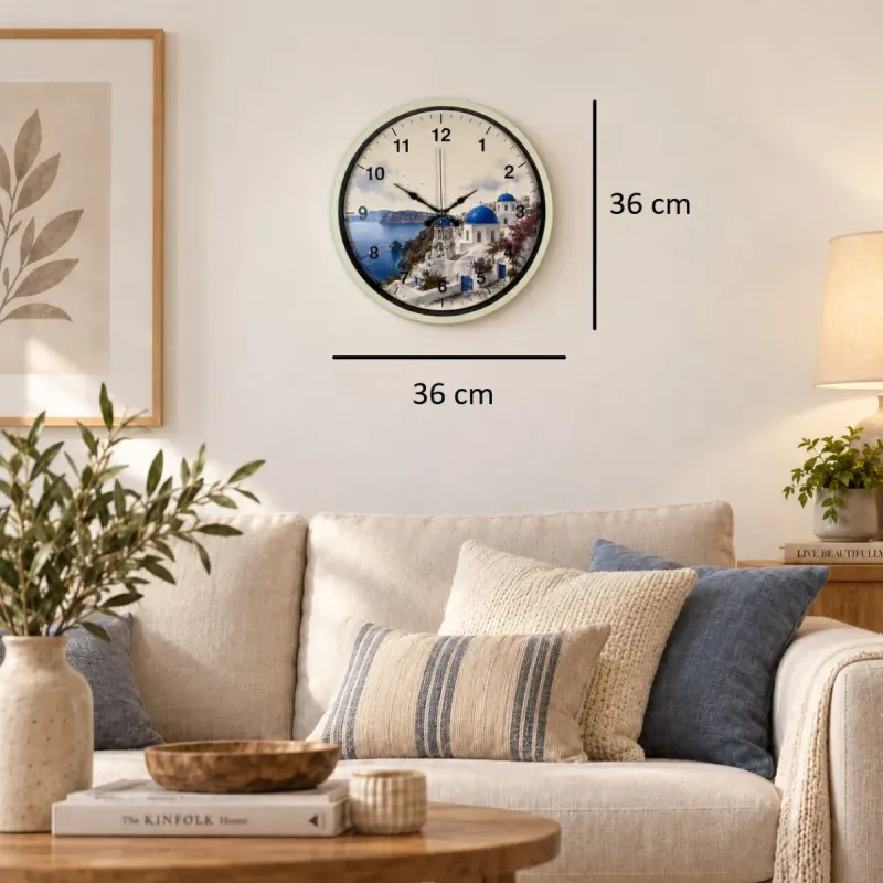 Krem Plastik Duvar Saati 36 cm · Model PP-36108X
