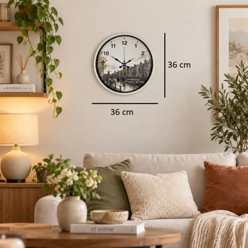 Krem Plastik Duvar Saati 36 cm · Model PP-36109X