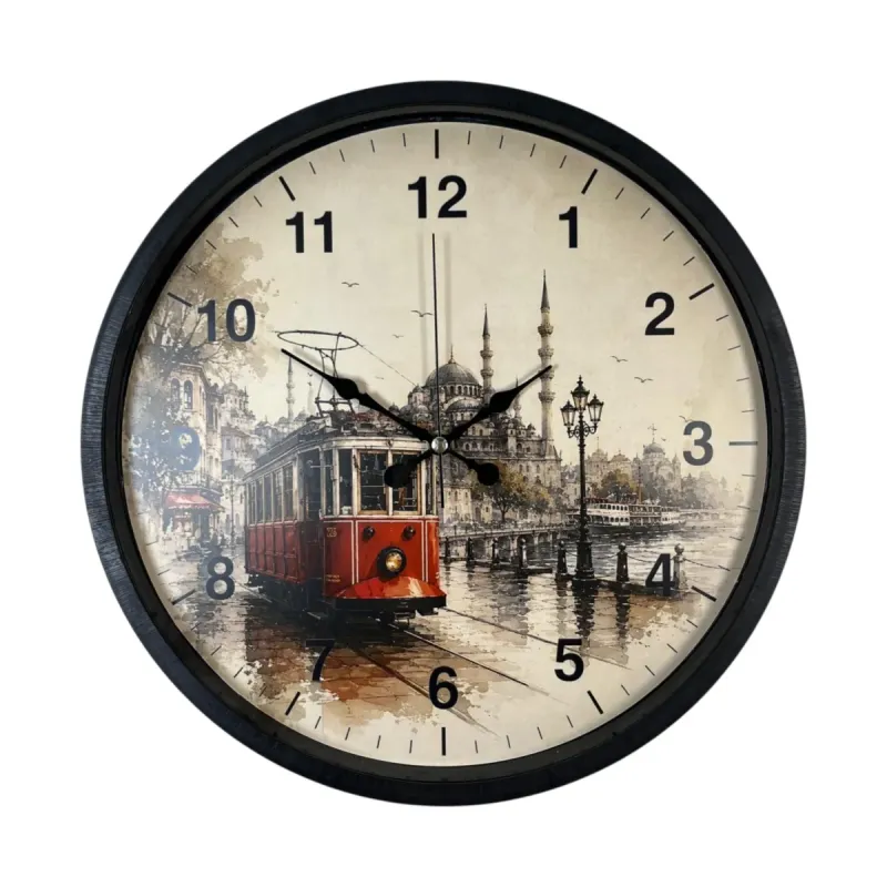 Siyah Plastik Duvar Saati 36 cm · Model PP-36101B
