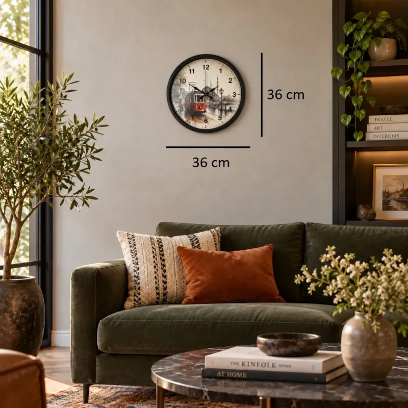 Siyah Plastik Duvar Saati 36 cm · Model PP-36101B