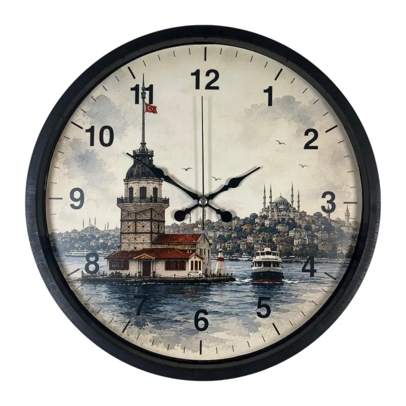 Siyah Plastik Duvar Saati 36 cm · Model PP-36102B