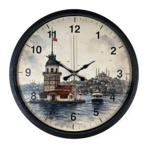 Siyah Plastik Duvar Saati 36 cm · Model PP-36102B