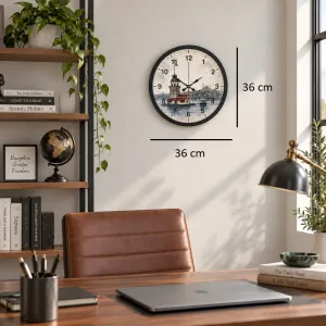 Siyah Plastik Duvar Saati 36 cm · Model PP-36102B