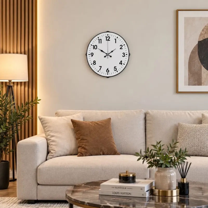 Bombeli Camlı Siyah Plastik Duvar Saati 35 cm · Model BM-3501