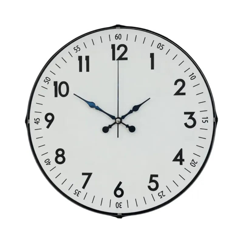 Bombeli Camlı Beyaz Plastik Duvar Saati 35 cm · Model BM-3505
