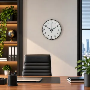 Bombeli Camlı Beyaz Plastik Duvar Saati 35 cm · Model BM-3505