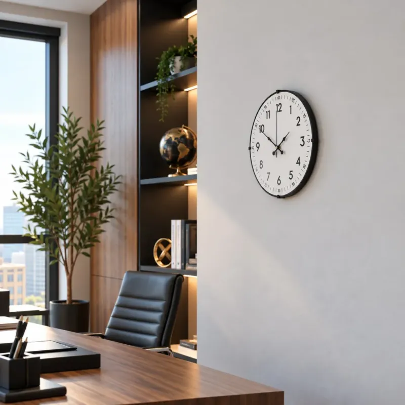 Bombeli Camlı Beyaz Plastik Duvar Saati 35 cm · Model BM-3505