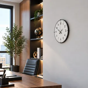 Bombeli Camlı Beyaz Plastik Duvar Saati 35 cm · Model BM-3505