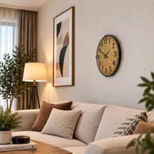 Bombeli Camlı Retro Görünümlü Siyah Plastik Duvar Saati 35 cm · Model BM-3513