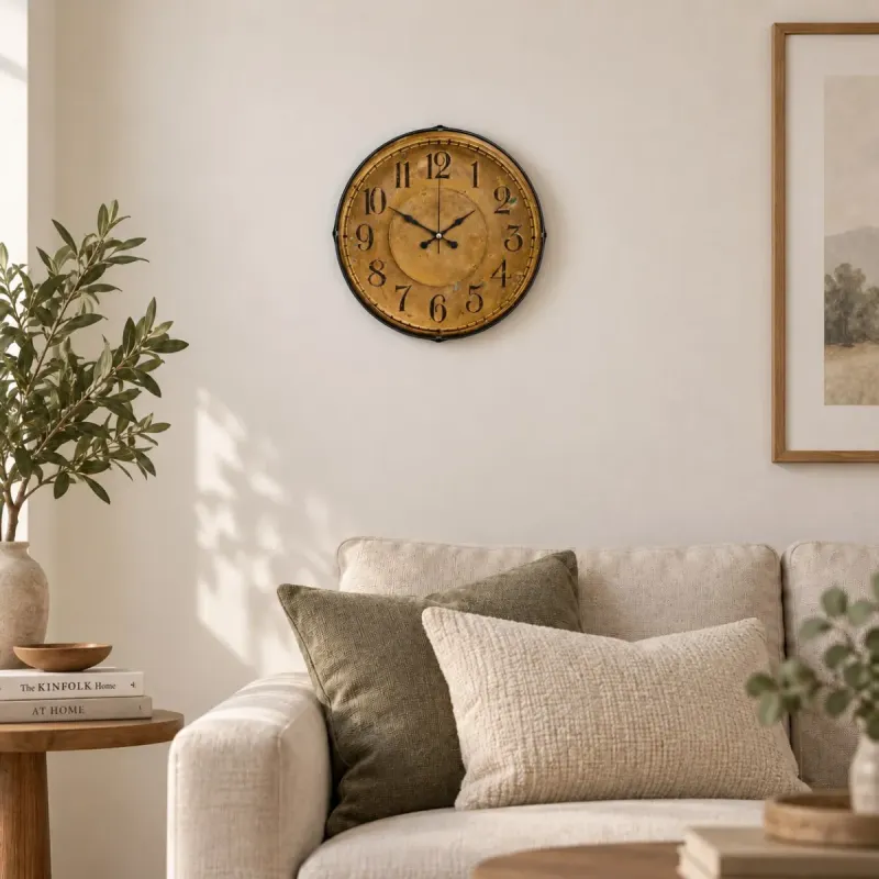 Bombeli Camlı Gold Plastik Duvar Saati 35 cm · Model BM-3515