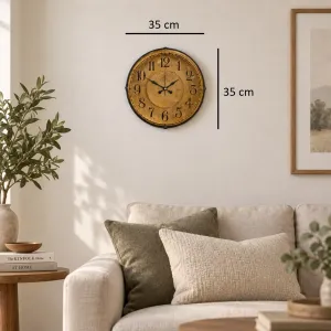 Bombeli Camlı Gold Plastik Duvar Saati 35 cm · Model BM-3515