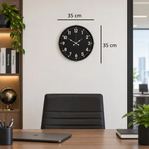 Bombeli Camlı Beyaz Plastik Duvar Saati 35 cm · Model BM-3531