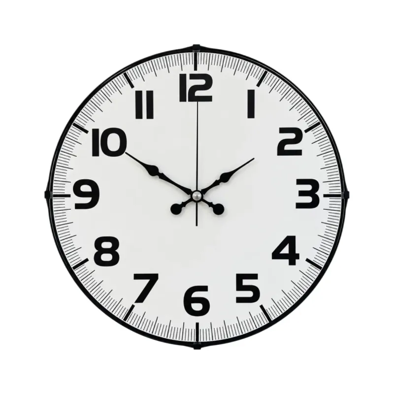 Bombeli Camlı Beyaz Plastik Duvar Saati 35 cm · Model BM-3536