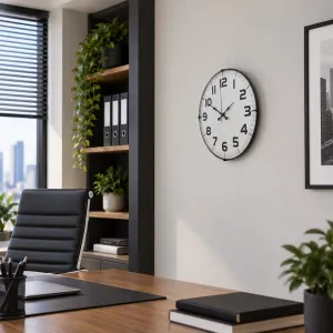 Bombeli Camlı Beyaz Plastik Duvar Saati 35 cm · Model BM-3536