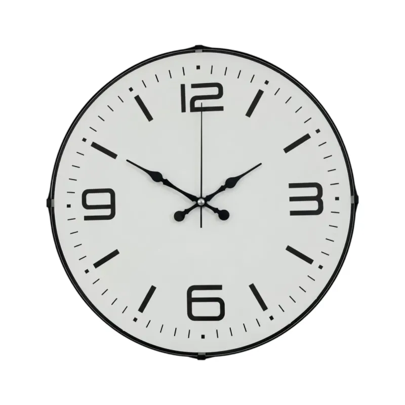 Bombeli Camlı Beyaz Plastik Duvar Saati 35 cm · Model BM-3508