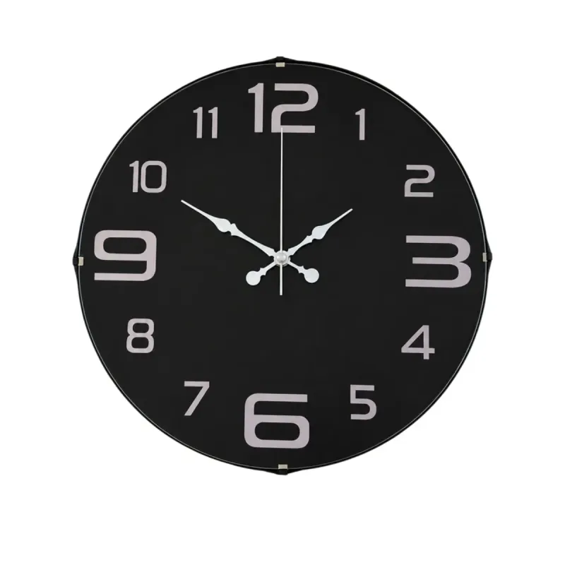 Bombeli Camlı Gri Plastik Duvar Saati 35 cm · Model BM-3509