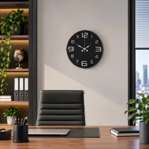 Bombeli Camlı Gri Plastik Duvar Saati 35 cm · Model BM-3509
