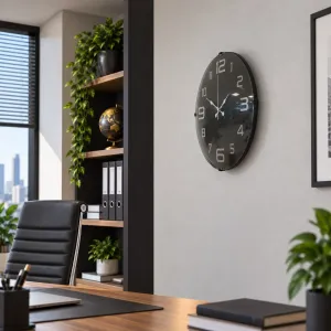 Bombeli Camlı Gri Plastik Duvar Saati 35 cm · Model BM-3509