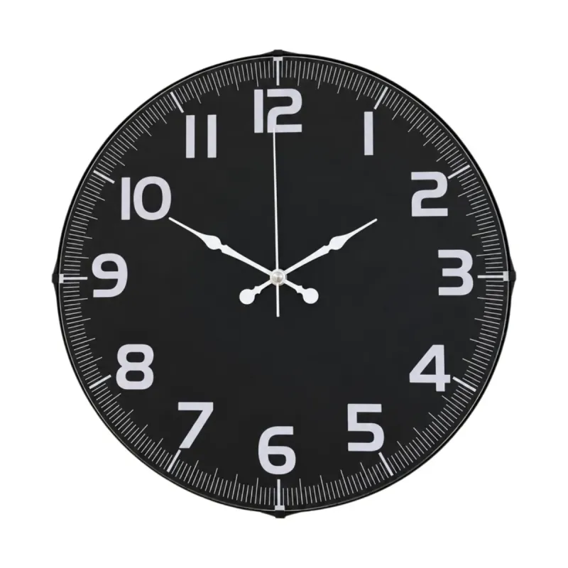 Bombeli Camlı Beyaz Plastik Duvar Saati 35 cm · Model BM-3537