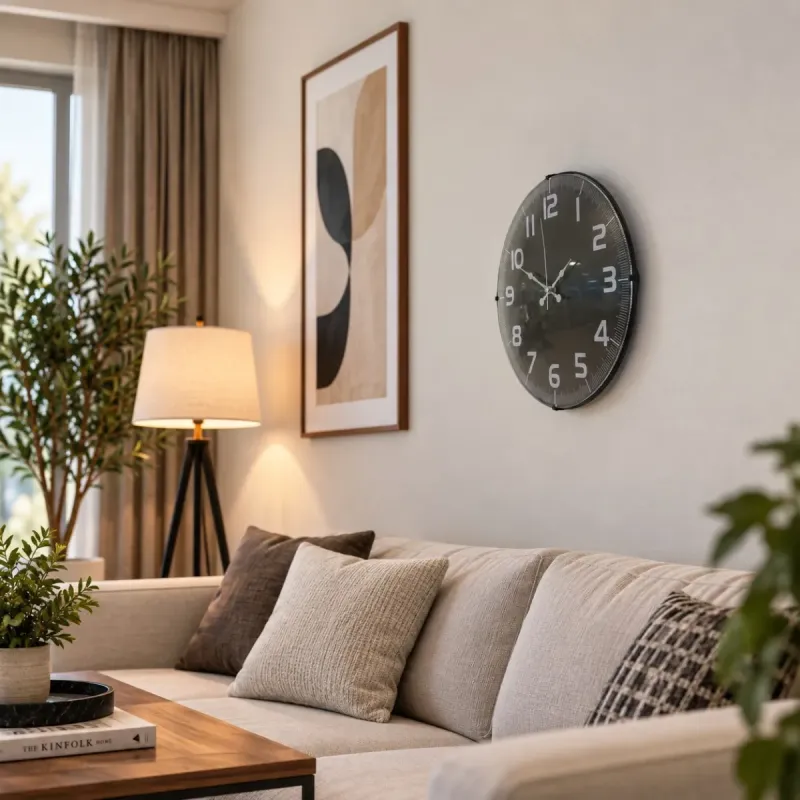 Bombeli Camlı Beyaz Plastik Duvar Saati 35 cm · Model BM-3537