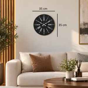 Roma Rakamlı Bombeli Camlı Beyaz Plastik Duvar Saati 35 cm · Model BM-3559